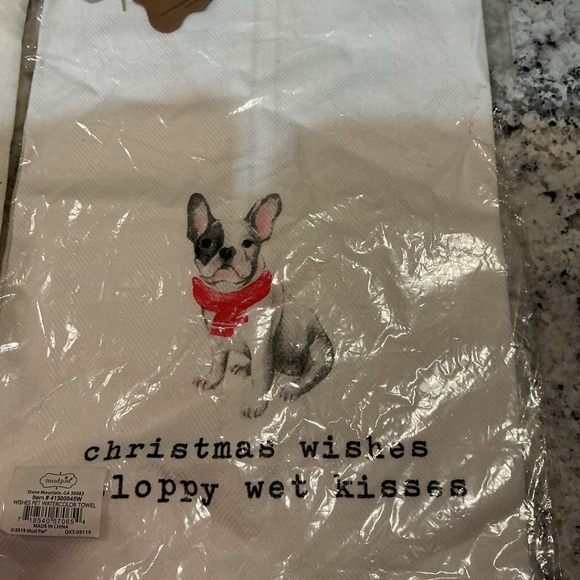 Mud Pie Christmas Dog / Christmas Tree Flour Sack Towels 🎄New - Picture 2 of 3